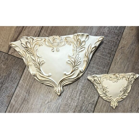 Vintage MCM Arnel's Ceramic Wall Planters Set Of 2 - Signed Decorative Floral De - Picture 4 of 12